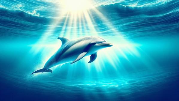 海の中を優雅に泳ぐイルカ