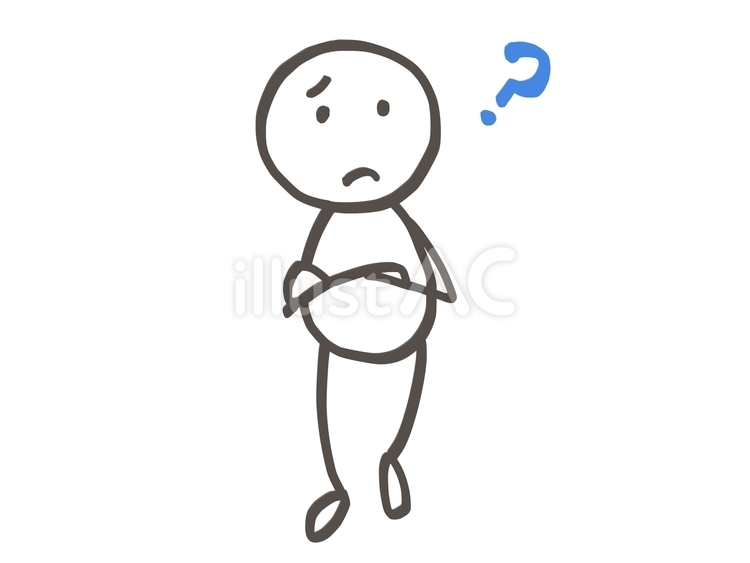 棒人間　疑問を持つ 棒人間,人,疑問のイラスト素材