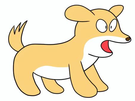 吠える犬のイラスト 犬,動物,生き物,いぬ,吠える,イヌ,アニマル,哺乳類,ワンワン,白のイラスト素材