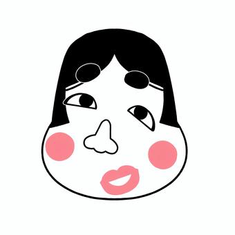 ふくわらい 福笑い,正月,遊び,日本,行事,伝統,おかめ,おもちゃ,縁起のイラスト素材