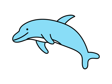 Illustration, dolphin, icon, cute, JPG, PNG and AI