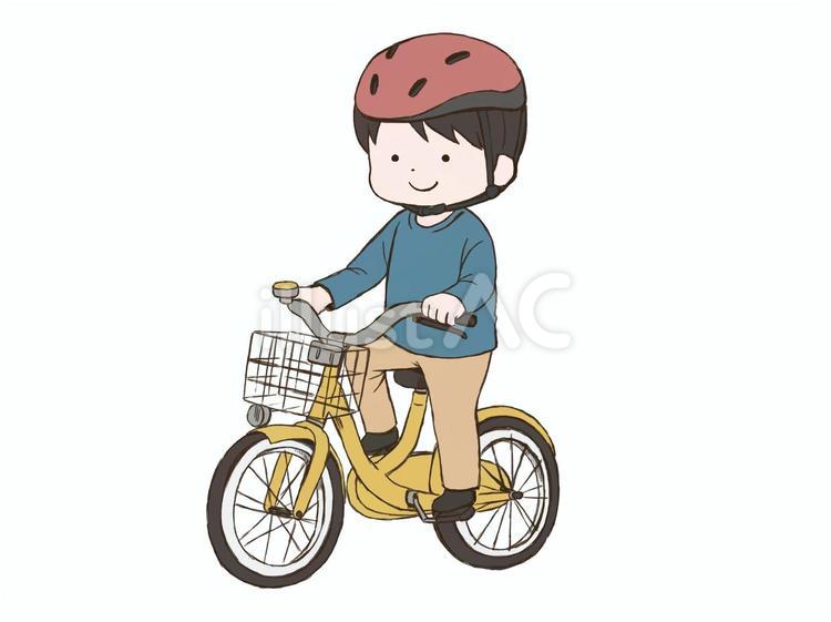 自転車に乗ってる子供 自転車,漕ぐ,男の子のイラスト素材