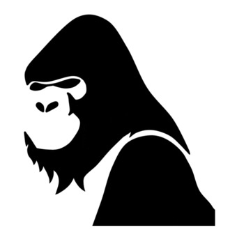 Illustration, gorilla, black, through, 