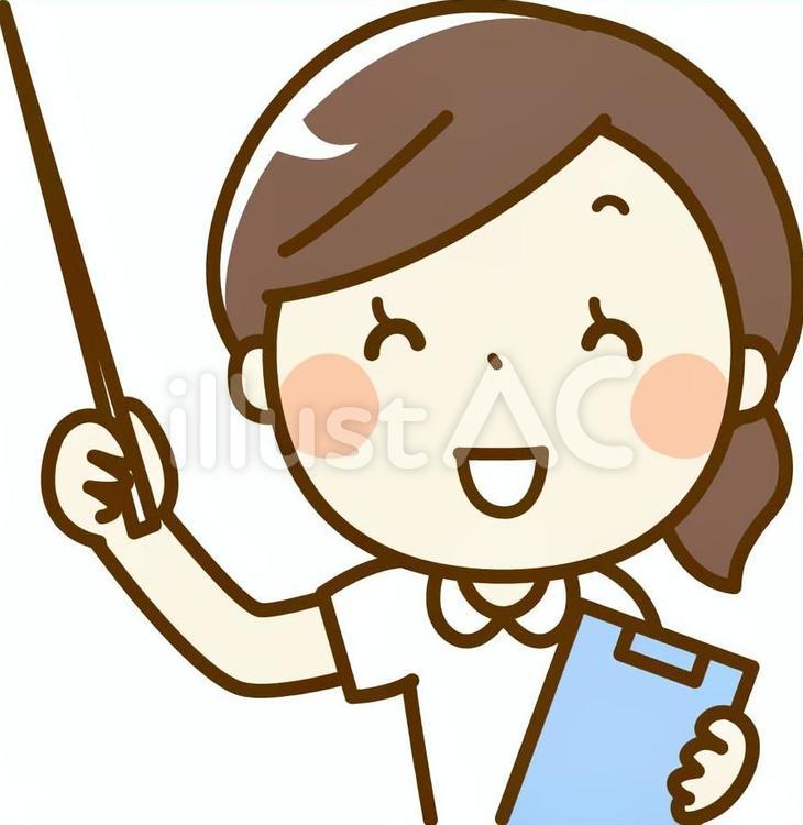 差し棒を持った看護師の女性 看護師,看護婦,お知らせのイラスト素材