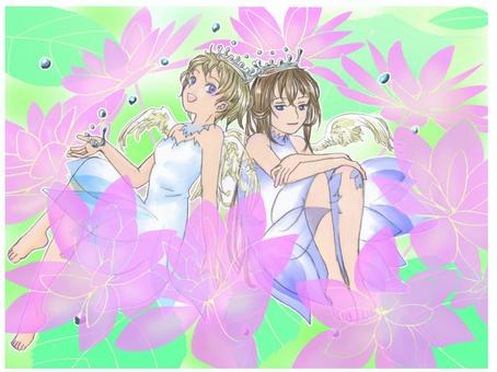 Hydrangea and Water Drop Angel CS2 Hydrangea and Water Drop Angel CS2