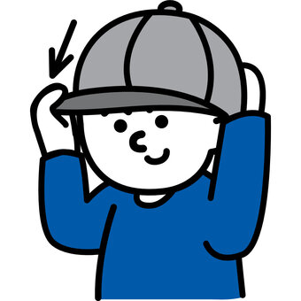 帽子をかぶる 子ども 着替え動作 生活動作,視覚支援,手順,子ども,男の子,保育,療育,特別支援,アイコン,準備のイラスト素材