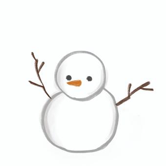雪だるま 雪だるま 雪だるま,雪,ゆきだるま,冬,12月,1月,2月,帽子,人形,雪遊びのイラスト素材