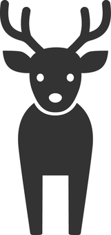 ピクトグラムのグレーの鹿です。 ピクトグラム,鹿,シンプル,動物,角,グレーのイラスト素材
