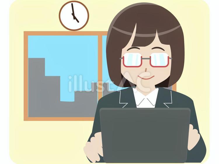 笑顔で仕事してる女性 女性,仕事,笑顔のイラスト素材