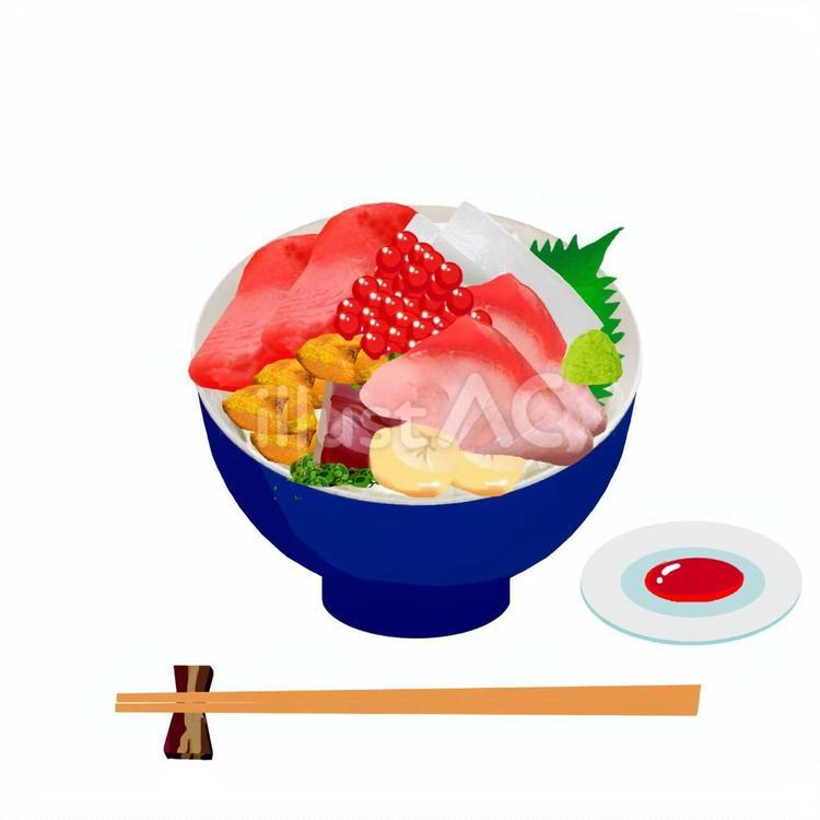 海鮮丼 海鮮丼,マグロ,鰤のイラスト素材