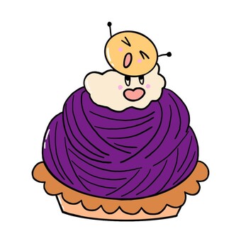 むらさきいもモンブラン ケーキ,むらさきいも,モンブラン,スイーツ,さつまいものイラスト素材