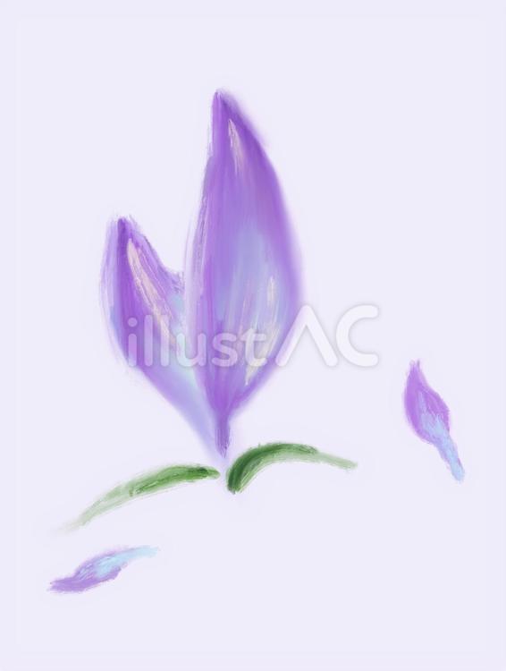 紫　お花　手描き 手描き,紫,花のイラスト素材
