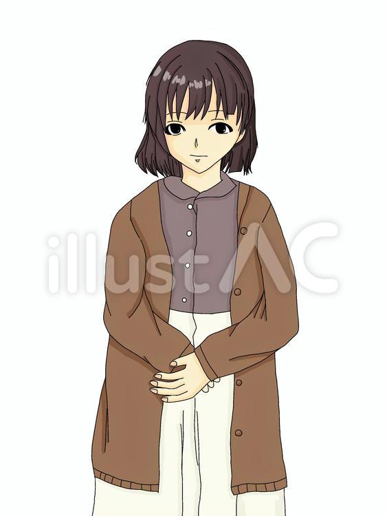 秋服の女性 秋服,女性,女の子のイラスト素材