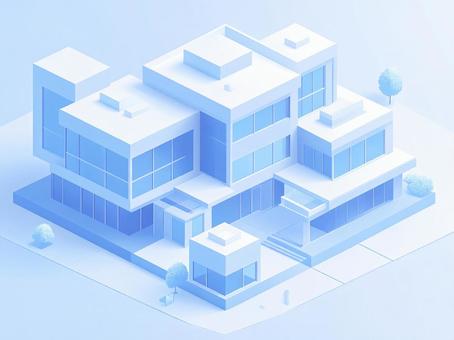 アイソメトリックの建物のイラスト