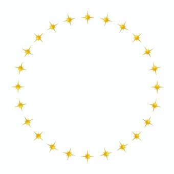 黄色いダイヤの丸い3Dフレーム2 ダイヤ,キラキラ,フレーム,3d,丸,飾り枠,立体,マーク,可愛い,輝きのイラスト素材