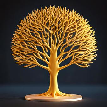 Illustration, wood, gold, light, 