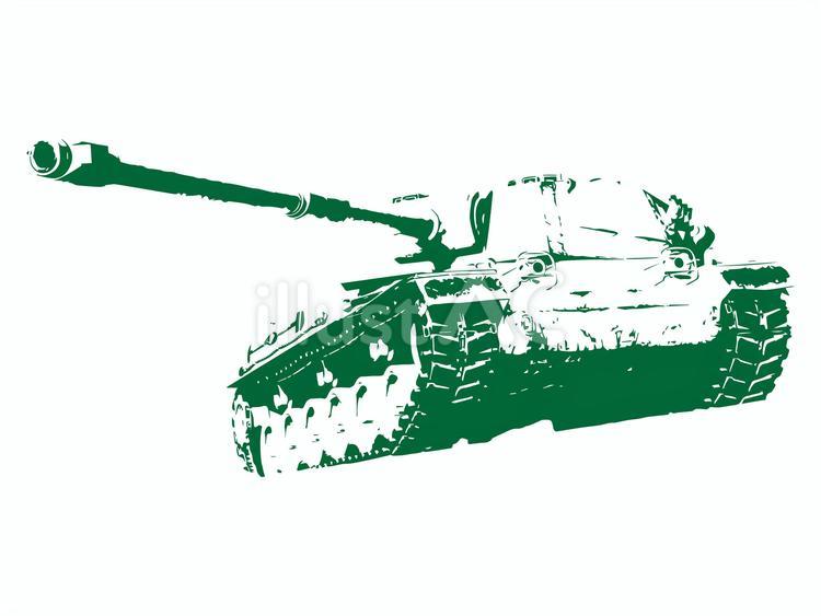 戦車　その1　緑色 戦車,タンク,シルエットのイラスト素材