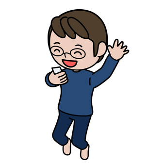 喜ぶ人 スマホ,ガッツポーズ,喜び,成功,達成感,笑顔,嬉しい,通知,sns,勝利のイラスト素材