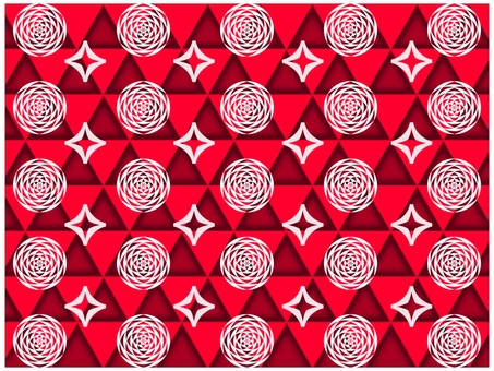 花と星の壁紙　赤 花,星,幾何学模様,シンプル,柄,パターン,壁紙,背景,ポストカード,三角ポリゴンのイラスト素材