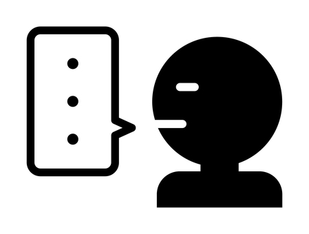 横向きの無言の人 無言,沈黙,人物,吹き出し,無口,アイコン,静か,無反応,横顔,横向きのイラスト素材