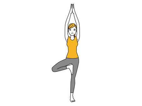 yoga (tree pose), , JPG, PNG and AI