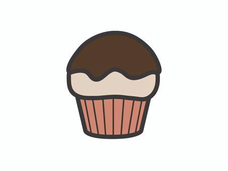 マフィン(チョコがけ)02 マフィン(チョコがけ)02 マフィン,お菓子,焼き菓子,スイーツ,食べ物,アイコン,マーク,シンプルのイラスト素材