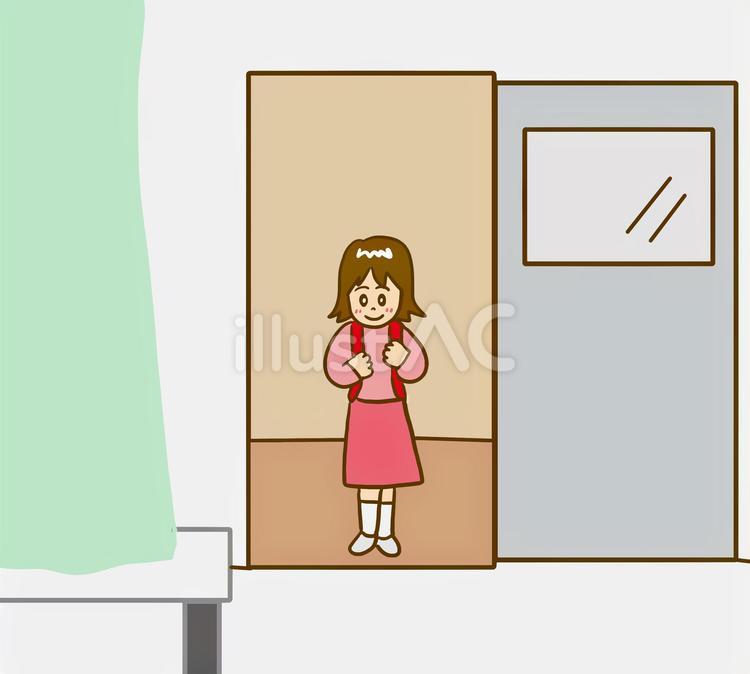 保健室登校 保健室,登校,小学生のイラスト素材