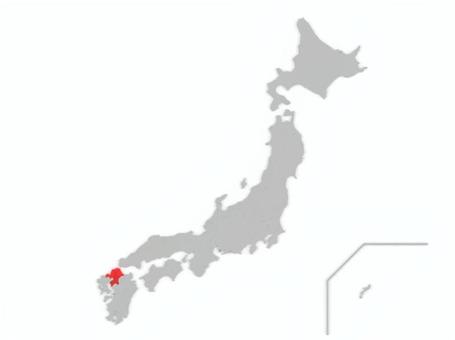 日本_福岡県 福岡県,日本,地図,都道府県,立体,強調,県,全国,日本列島,国土のイラスト素材