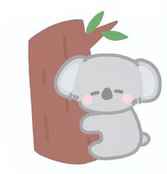 寝ているコアラ コアラ,寝る,睡眠,動物,生き物,眠る,おやすみ,お昼寝,ゆるい,オーストラリアのイラスト素材