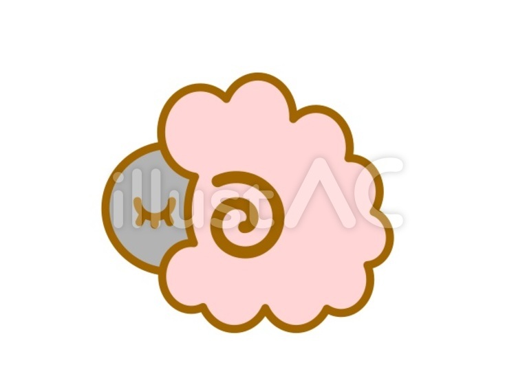 夢羊　桃黒 羊,動物,睡眠のイラスト素材