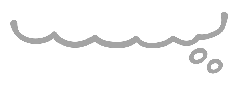 もこもこ吹き出し風飾り線（灰色） もこもこ,吹き出し,雲,線,ライン,下線,アンダーライン,素材,飾り,装飾のイラスト素材