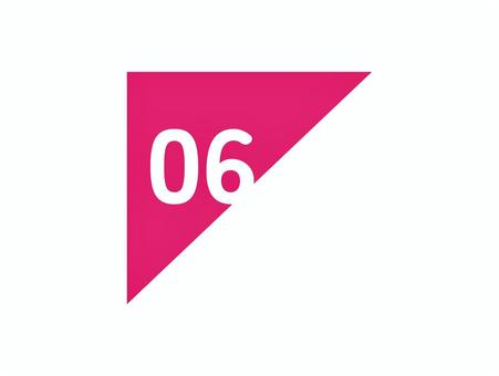 ナンバリング　三角　ピンク　６ レトロ,カラフル,数字,ナンバリング,おしゃれ,かわいい,見出し,ポップ,シンプル,三角のイラスト素材