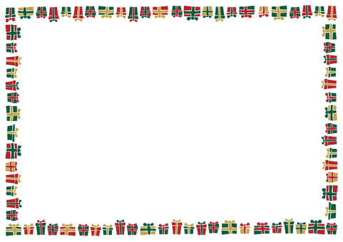 #3429クリスマスプレゼント枠 クリスマス,クリスマスフレーム,プレゼント枠,ギフトボックス,クリスマスカード,冬,12月,ホリデー,クリスマスツリー,赤と緑のイラスト素材