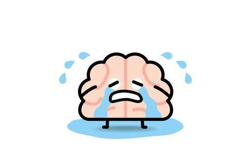 脳みそさん★号泣中 脳みそ,泣く,号泣,悲しむ,涙,脳のイラスト素材