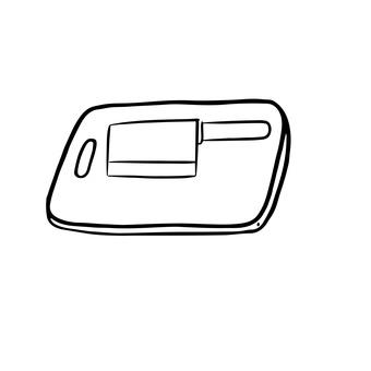 出刃包丁とまな板（シンプル） 出刃包丁,包丁,料理,道具,板前,切る,キッチン,料理人,ベクター,刃物のイラスト素材