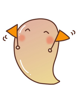 両手の旗を振って応援する、かわいい魂 エール,旗,魂,守護霊,ご先祖様のイラスト素材