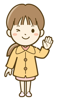 冬着の女の子01_25 子供,子ども,こども,人物,人,小学生,女の子,女子,かわいい,イラストのイラスト素材