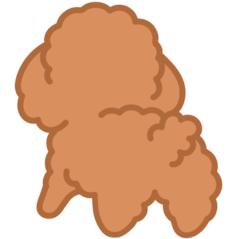 プードル（うしろ） プードル,トイプードル,犬,動物,立つ,うしろ,しっぽ,おしり,シンプル,かわいいのイラスト素材