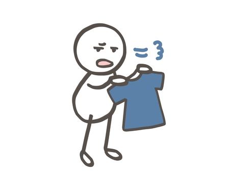 棒人間　色々面倒だぜ 棒人間,人,洗濯物,洗濯,服,tシャツ,家事,整える,持つ,半袖のイラスト素材