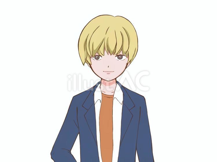 男子学生 生意気,金髪,学生のイラスト素材