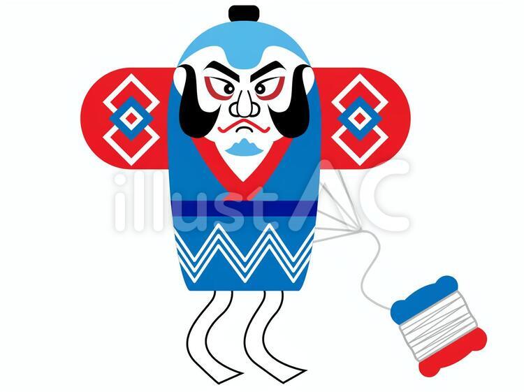 凧 凧揚げ,正月,凧あげのイラスト素材