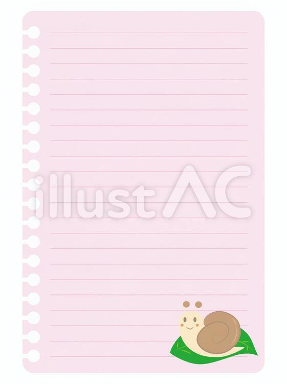 ノートピンク（かたつむり） カタツムリ,虫,葉のイラスト素材