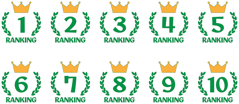 ランキングアイコン ランキングアイコン ランキング,順位,王冠,月桂樹,人気,トップ,表彰,順序,スコア,ランクのイラスト素材