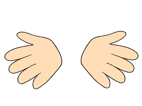 広げる手 手,広げる,手の平,迎える,pop調,手描き,挿絵,ワンポイント,素材,商用可のイラスト素材