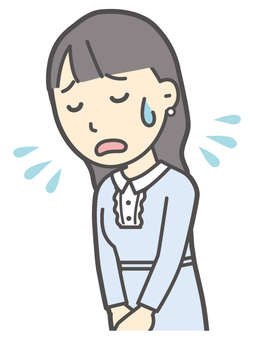  ワンピースお嬢様-138-バスト 謝る,お嬢様,女性,女の子,オシャレ,人物,かわいい,表情,感情,落ち込むのイラスト素材