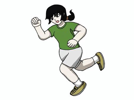 走る女性 女性,女,走る,全身,人物,人間,成人,運動,トレーニング,心肺のイラスト素材