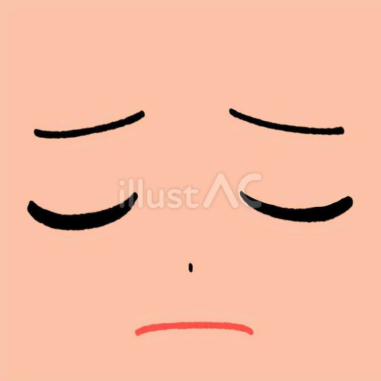 悩んで目を瞑る顔のパーツ 悩み,目を瞑る,困るのイラスト素材