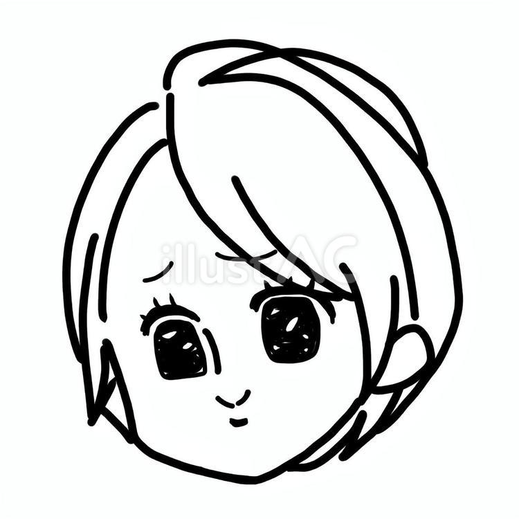 線画のうるうる瞳の女性 祈り,希望,女性のイラスト素材
