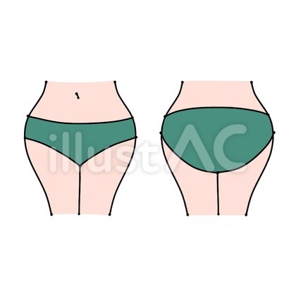 女性の下腹部_緑