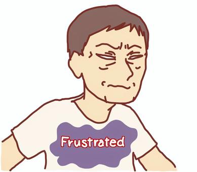 モヤる顔のイラスト(胸に一物